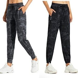 LIBIN black gray camo Hiking Running track Pants with Zipper Pockets joggers